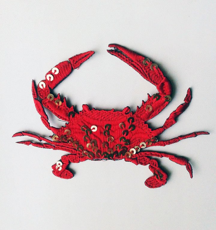 Moks143(P Aufnäher Krabbe Zum Sticken von EmbroideryMoks