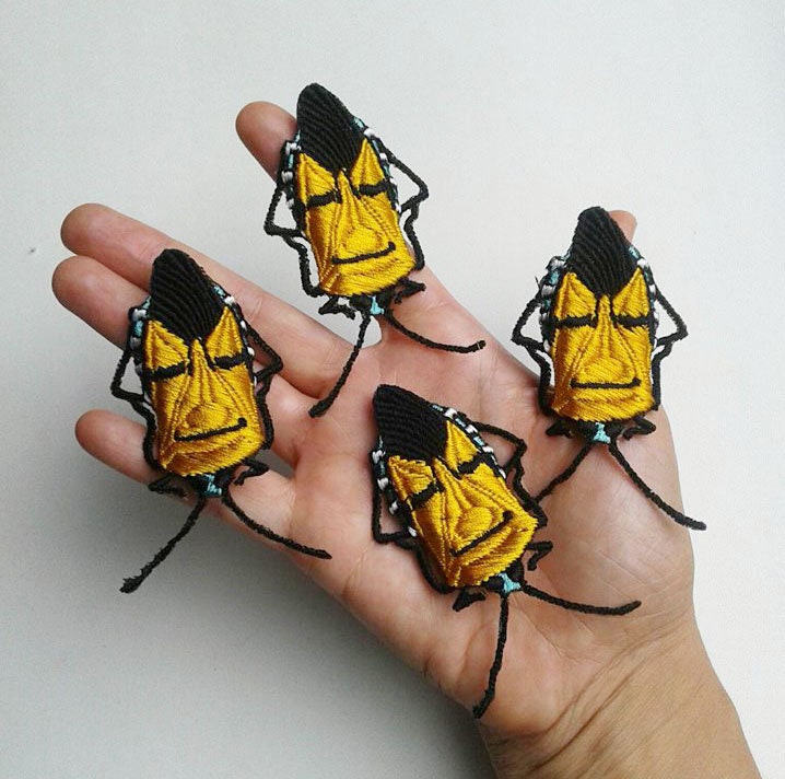 Moks145 | P Set 4 Stück Insekt Gestickter Aufnäher, Bugs Patch Catacanthus von EmbroideryMoks