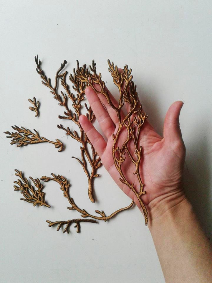 Moks158(P Set Baum Ast Bestickt Aufnäher von EmbroideryMoks