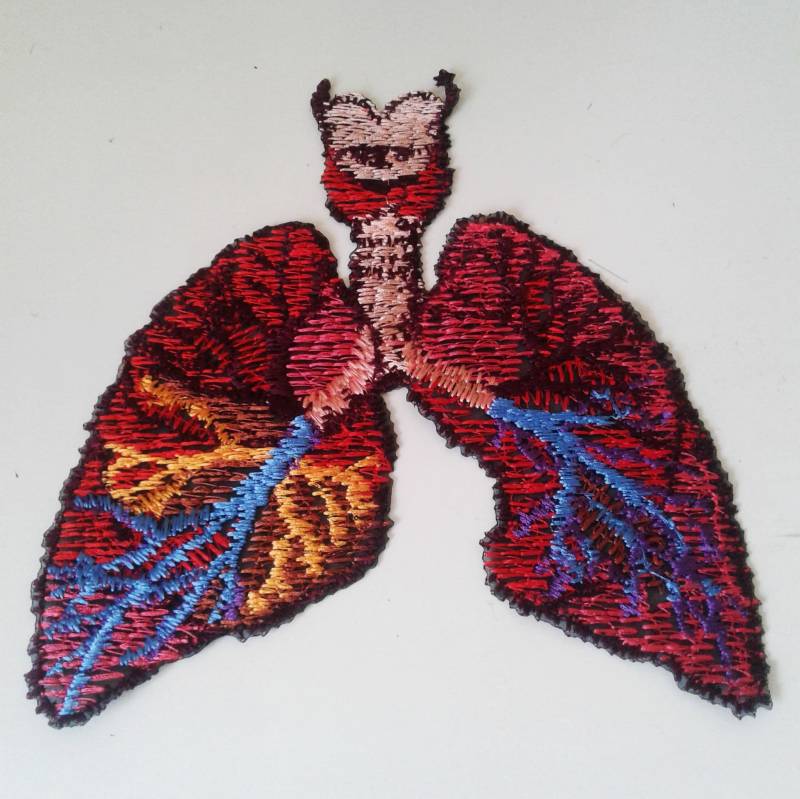 Moks190(P Lunge Gestickter Aufnäher - Menschliche Organe Anatomie Moks190(P Lunge Gestickter Aufnäher - Menschliche Organe Anatomie von EmbroideryMoks