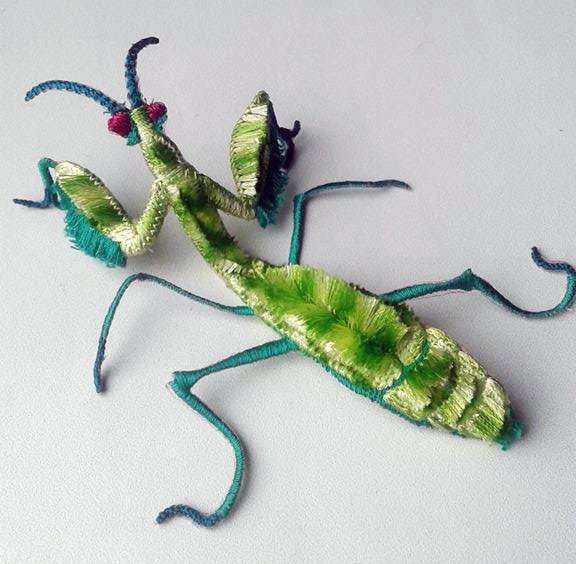 Moks20(P Samt Mantis Insekt Stickerei Aufnäher von EmbroideryMoks