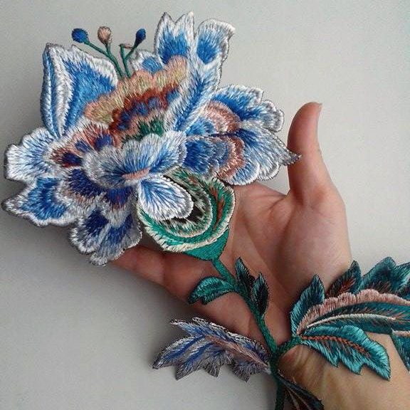 Moks23(P Fantasy Blumen Gestickter Patch von EmbroideryMoks