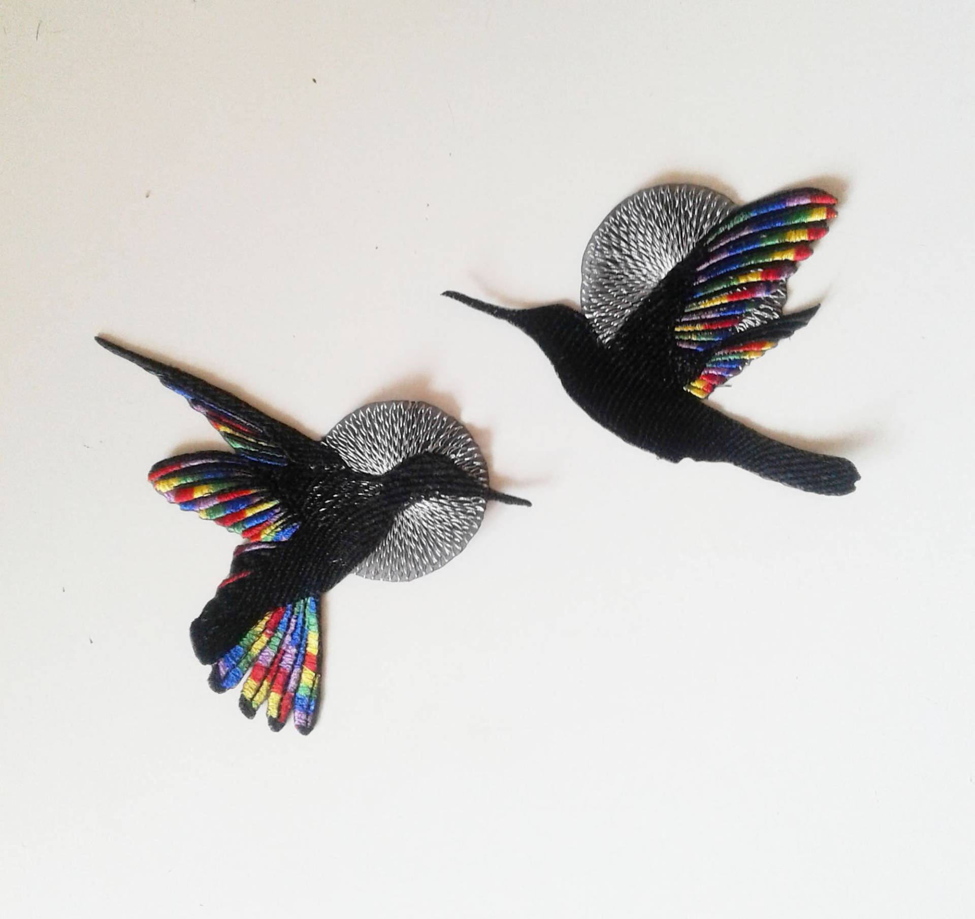 Moks232 | P Paar Aufnäher Vögel Kolibri Gestickte von EmbroideryMoks
