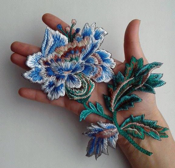 Moks24(P Fantasy Blumen Gestickter Patch von EmbroideryMoks