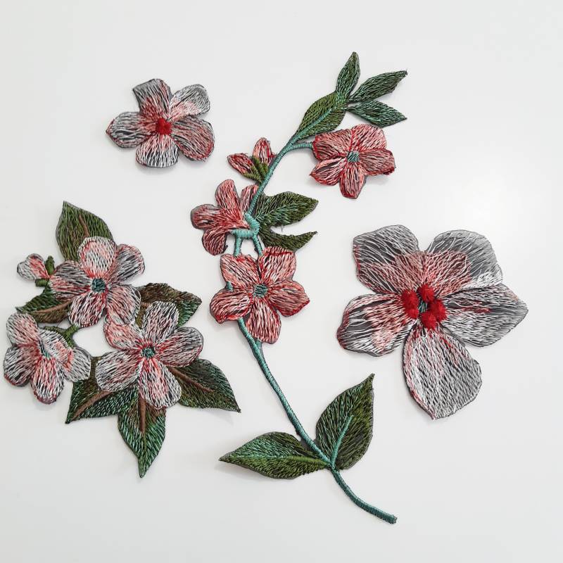 Moks440 Set Aufnäher Blume Wild Nature Gestickt von EmbroideryMoks