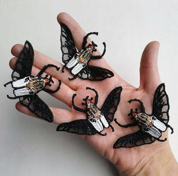 Moks78(P Set Mit 4 Stück Käfer Goliath Insekt Gestickter Aufnäher von EmbroideryMoks