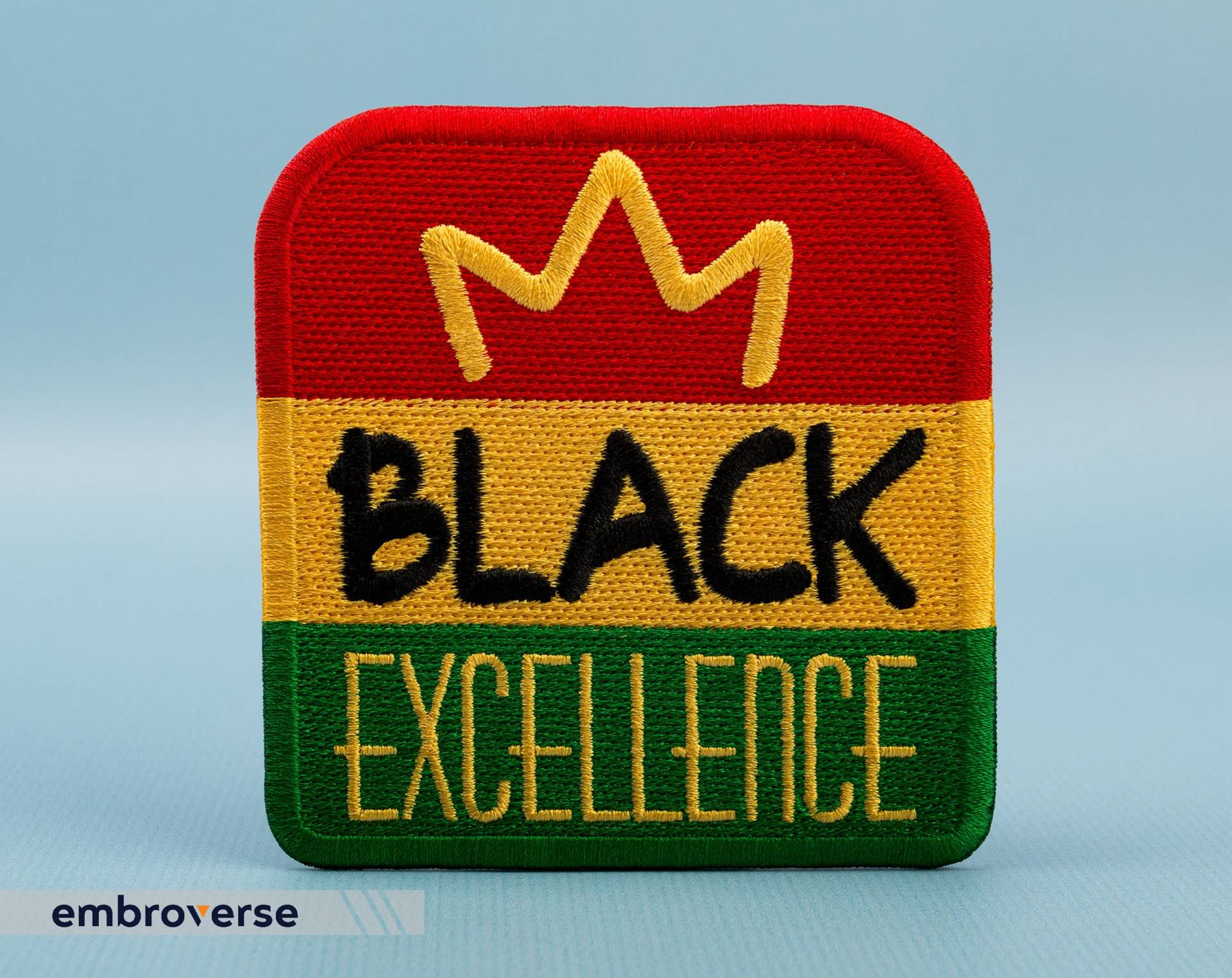 Black Excellence Patch - Melanin Pride Tri-Color Pan-African Flag Besticktes Bügeleisen Größe 3, 5 X 3, 8 Zoll von Embroverse