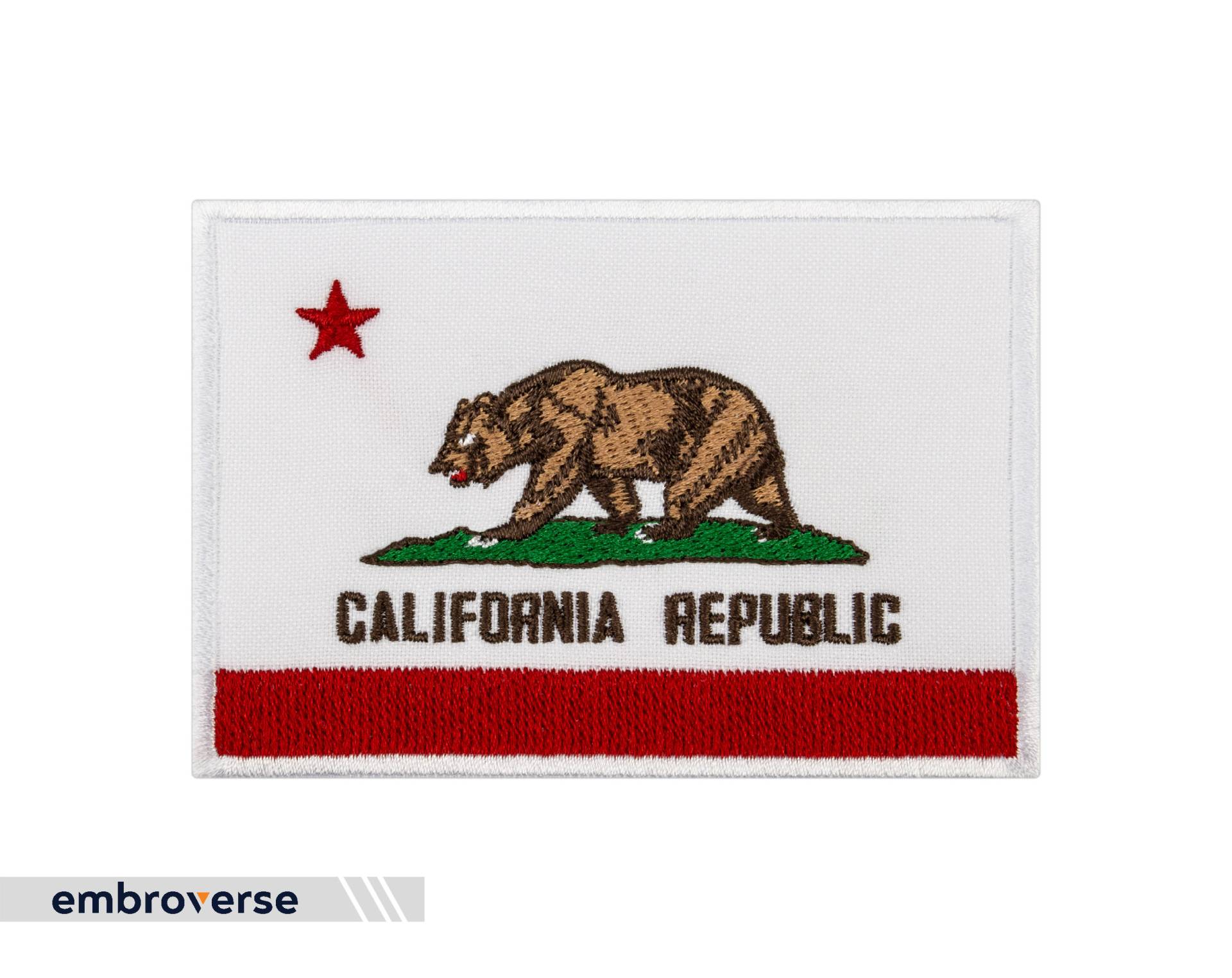 California State Flag Patch - Gestickte Grizzlybär-Flagge Aufbügler Größe 10 X 2, 8 Zoll von Embroverse