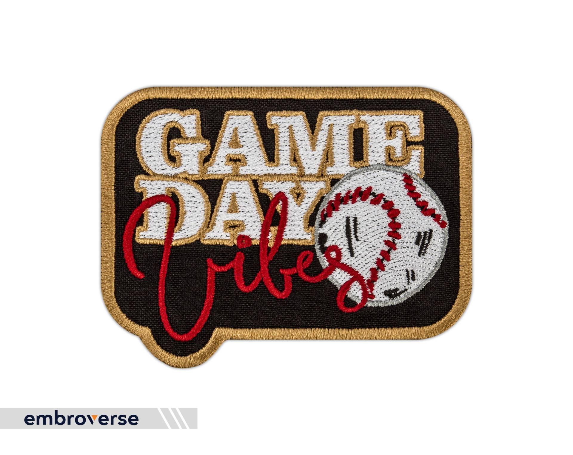 Game Day Vibes Patch - Baseball Fans Sport Emblem Bestickte Aufnäher Größe 3, 5 X 2, 6 Zoll von Embroverse