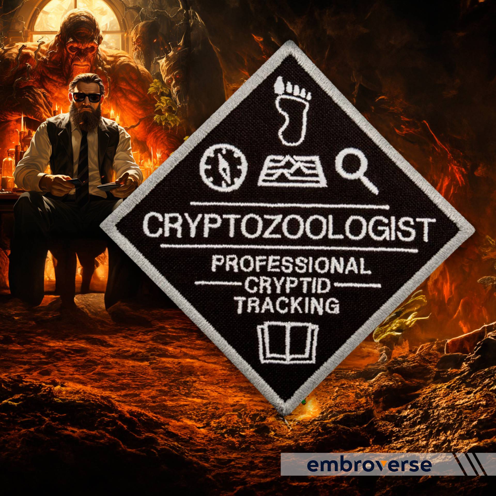 Kryptozoologe Aufnäher - Gestickte Professionelle Cryptid Tracking Reise Bügelbilder Größe 3, 9 X Zoll von Embroverse