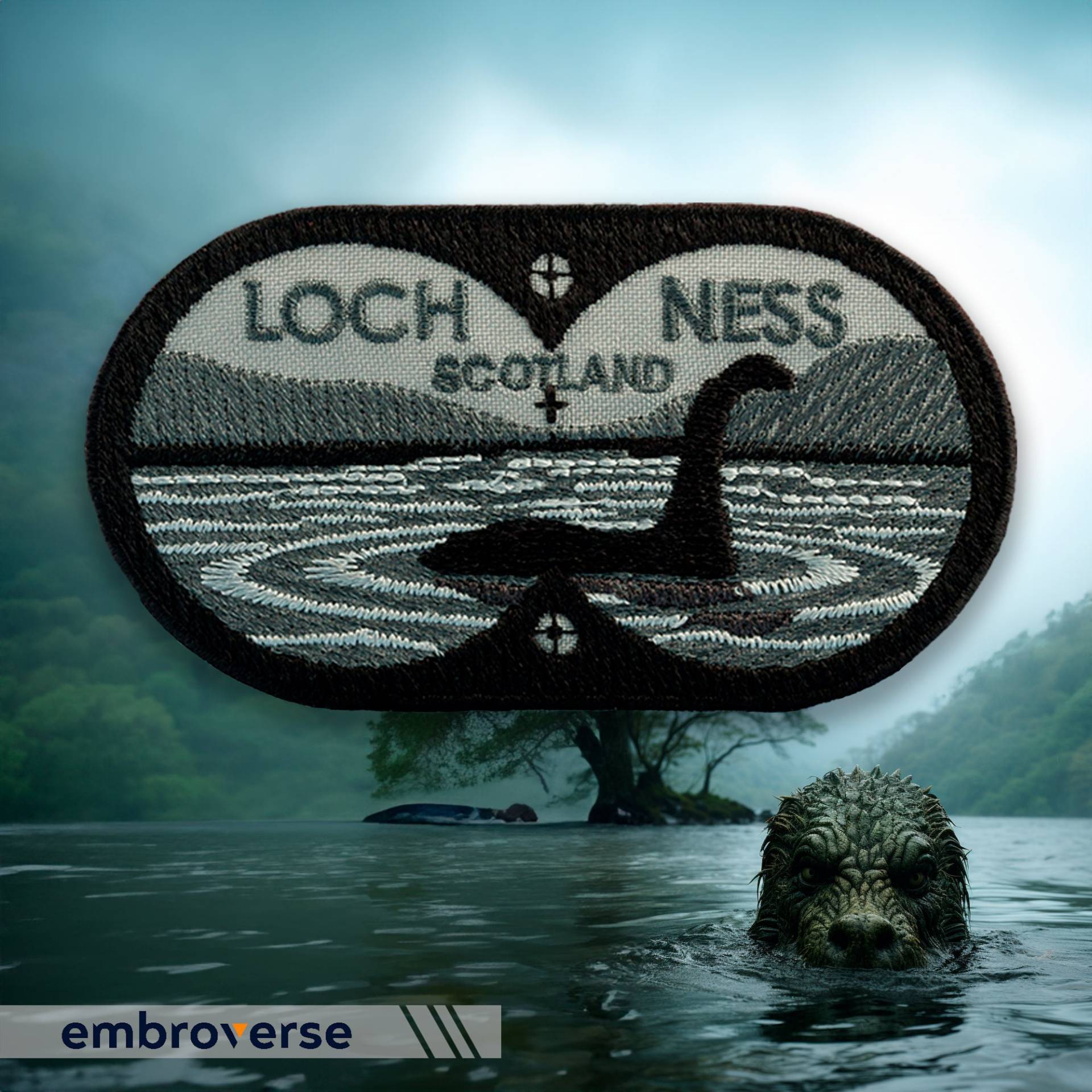 Loch Ness Aufnäher - Nessie, Monster, Schottland Reise Gestickt Aufbügler Größe 3, 9 X 2, 2 Zoll von Embroverse