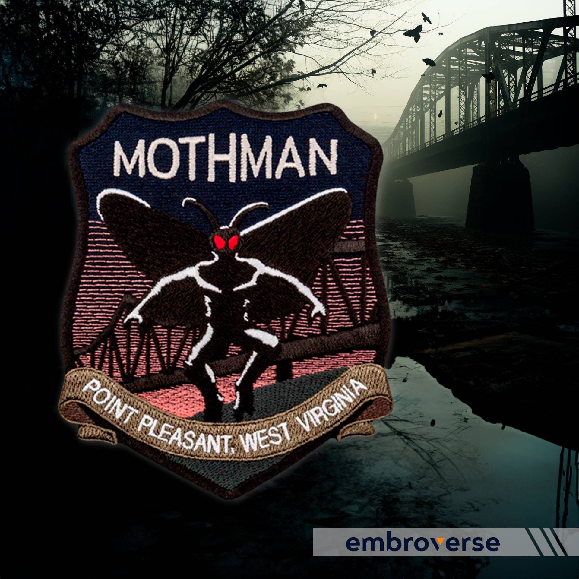 Mothman Aufnäher - Zum Aufbügeln Größe 4, 1 X 5 Zoll von Embroverse