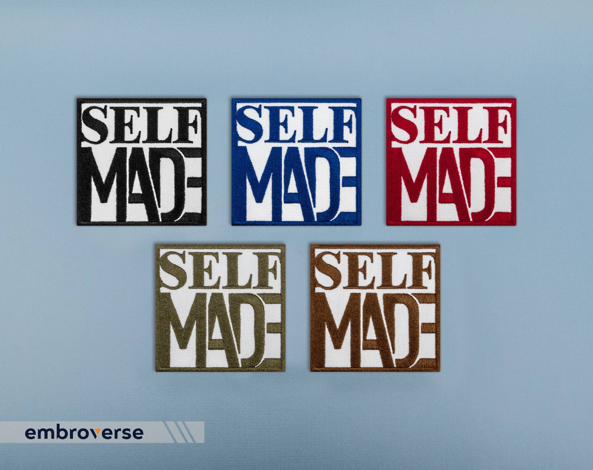 Self Made Bügelbild - Inspirierendes Zitat Gestickte Aufnäher Größe 10 X cm 5 Farben von Embroverse