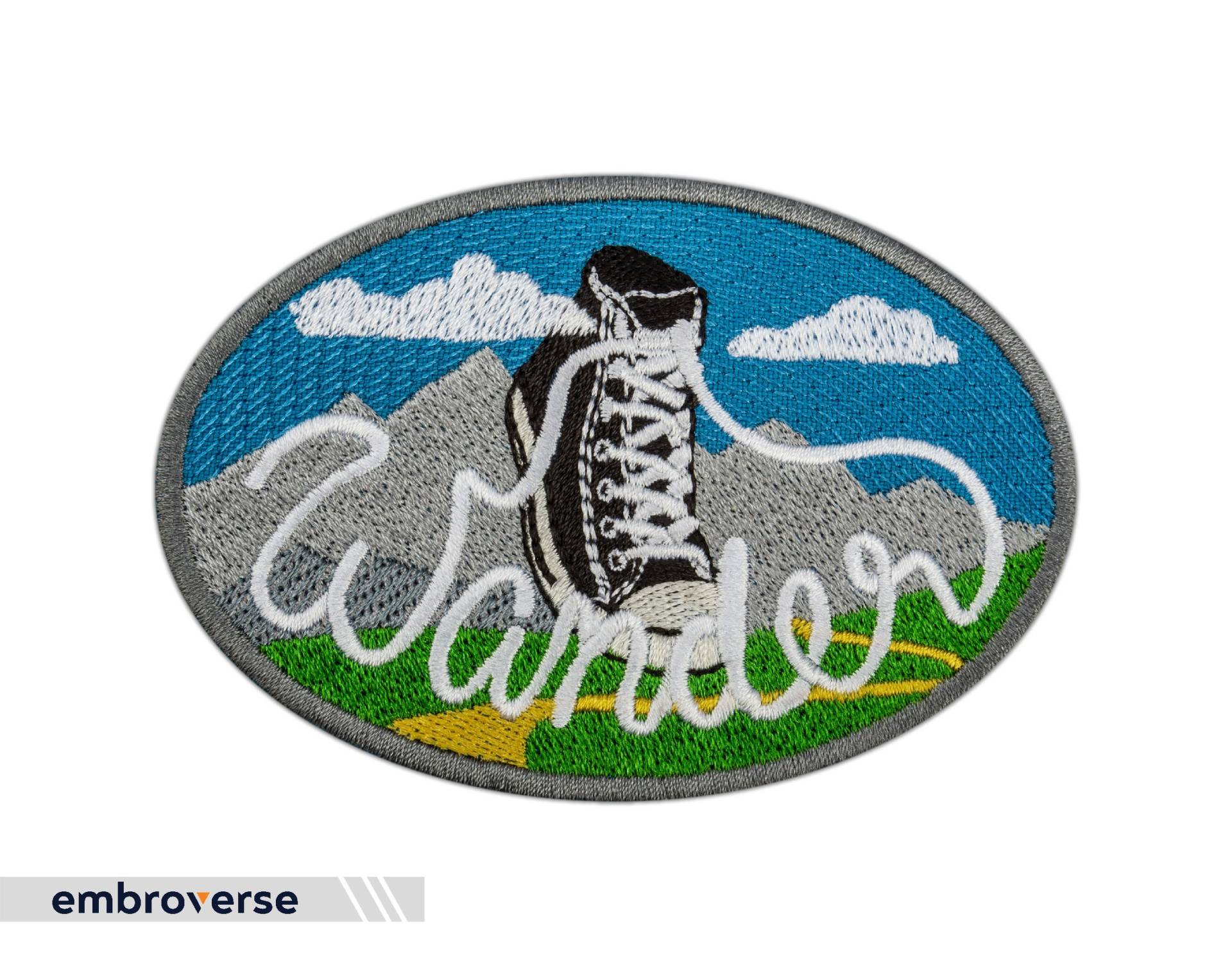 Wander Travel Patch - Chucks Und Berge Take A Hike Gestickte Bügelbilder Größe 3, 9 X 2, 7 Zoll von Embroverse