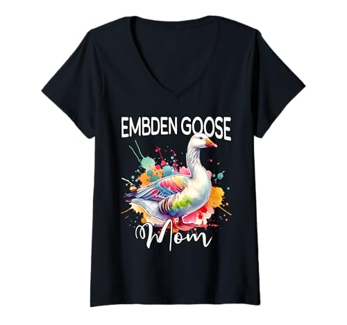 Damen Emdener Gans Embden Goose Mom Emdengans Mama T-Shirt mit V-Ausschnitt von Emdengans Mama Für Damen