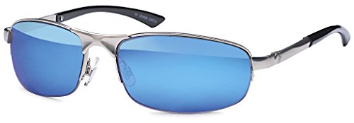 Emeco COOLE HERREN SONNENBRILLE SPORT BIKER Matrix Style VERSPIEGELT M1 2147 (Blau verspiegelt) von Emeco