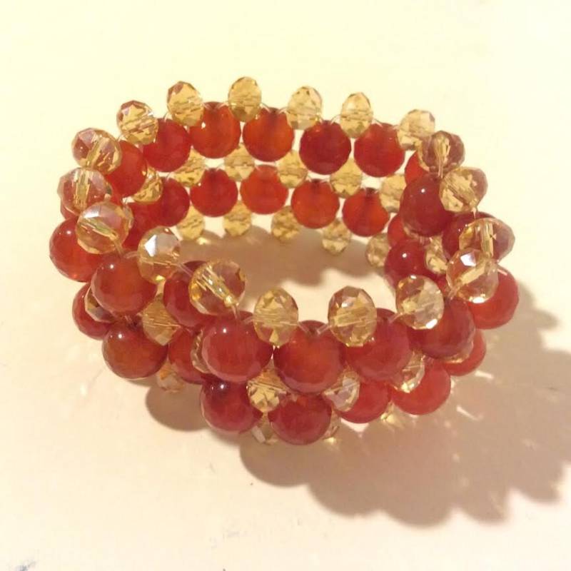 Achat Cognac Und Citrin Perlen Stretch Armband Achat Cognac Und Citrin Perlen Stretch Armband von EmeliaHart