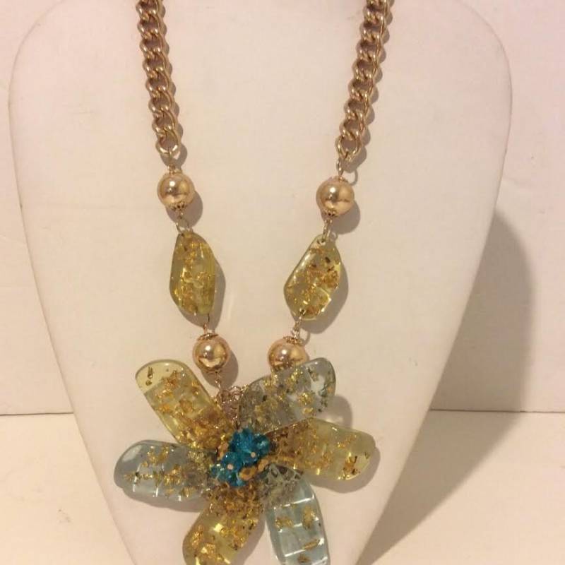 Blau Und Gold 1 Blume Extra Grobstrick Harz Gliederkette Blau Und Gold 1 Blume Extra Grobstrick Harz Gliederkette von EmeliaHart