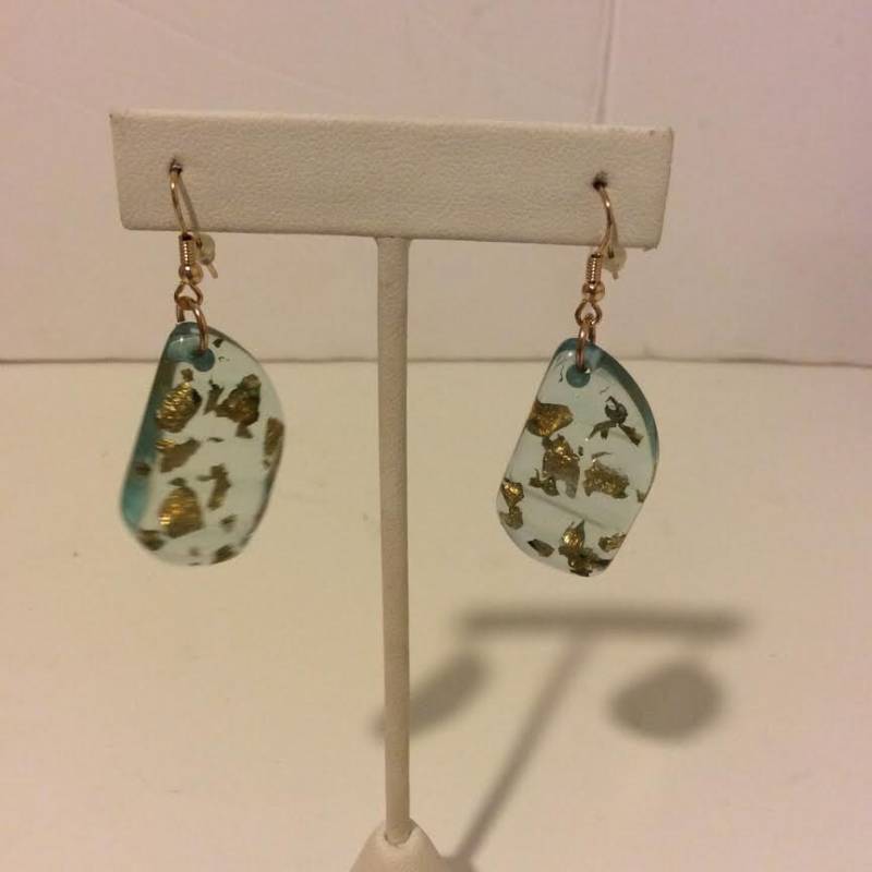 Blau Und Gold Harz Klobige Ohrringe Blau Und Gold Harz Klobige Ohrringe von EmeliaHart