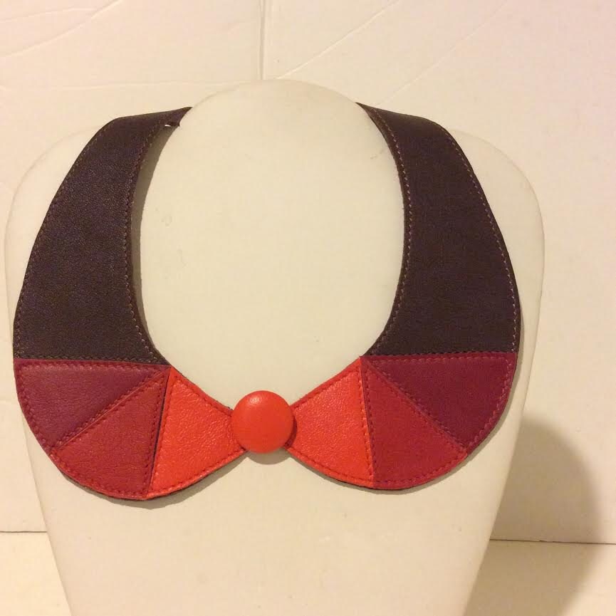 Braun, Rot, Orange, Weichem Leder Halsband Halskette von EmeliaHart