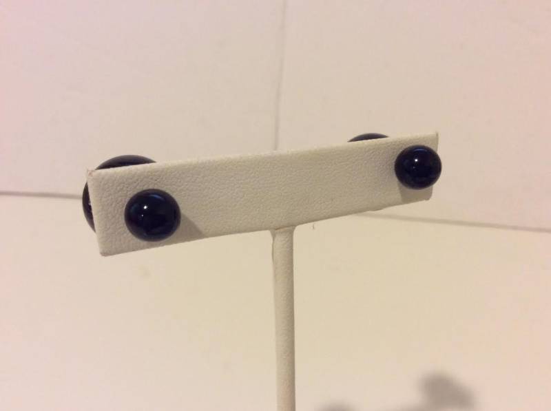 Glänzend Schwarze Zweiteilige Perle Ohrringe von EmeliaHart