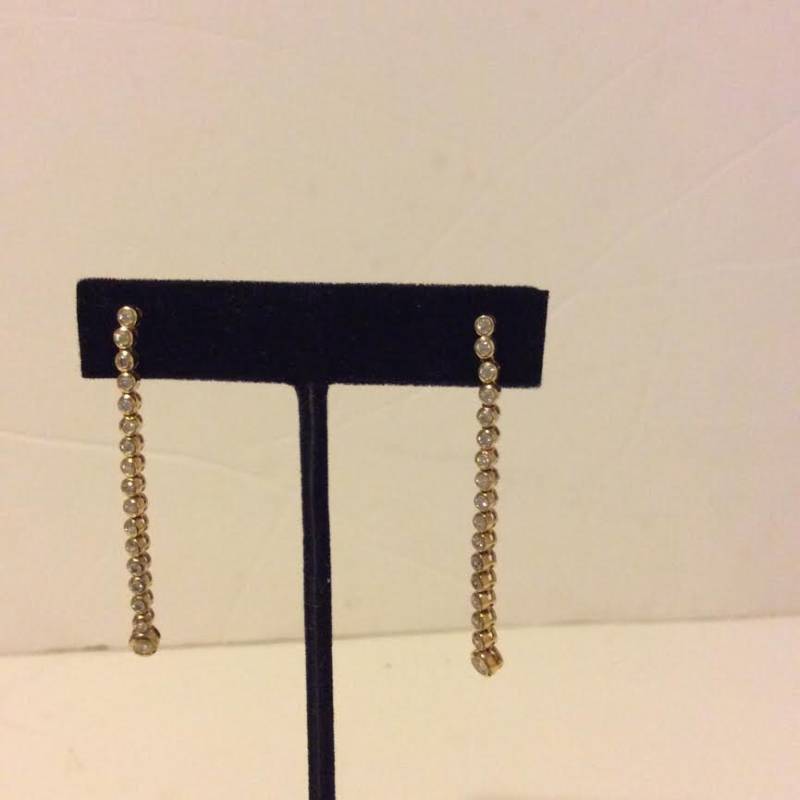 Gold-Überzogenen Über Sterling Silber Und Faux Diamant Lange Ohrringe Gold-Überzogenen Über Sterling Silber Und Faux Diamant Lange Ohrringe von EmeliaHart