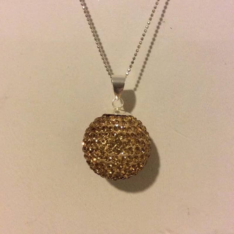 Gold Und Sterling Silber Wrecking Ball Anhänger Funkeln Halskette von EmeliaHart