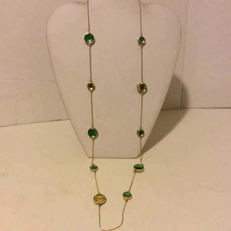 Grün Und Gelb Gefärbte Reversible Goldkette Halskette Grün Und Gelb Gefärbte Reversible Goldkette Halskette von EmeliaHart