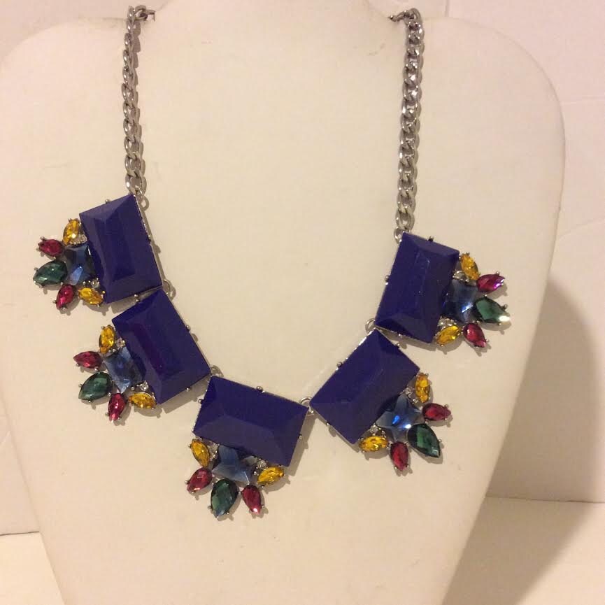 Königsblau Multi Art-Deco Klobige Kette von EmeliaHart