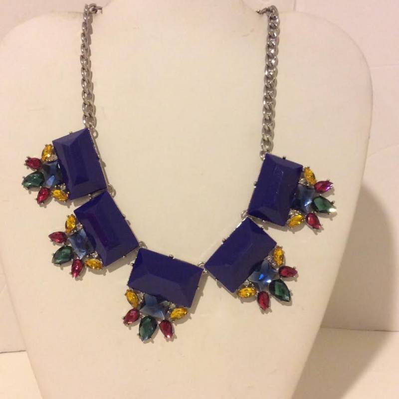 Königsblau Multi Art-Deco Klobige Kette von EmeliaHart