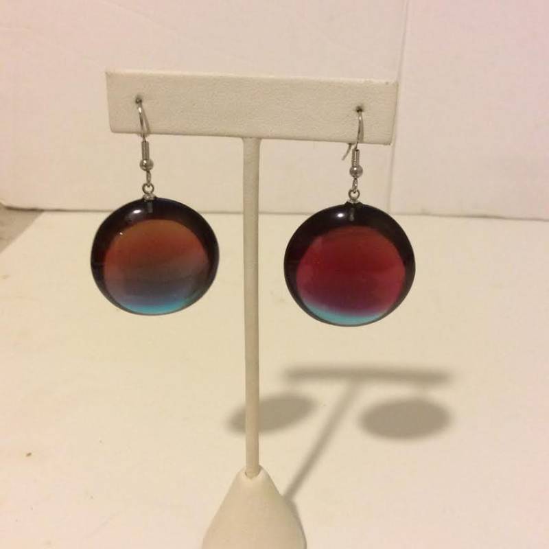 Kunstharz Blau Und Rot Regenbogen Kreis Ohrringe Kunstharz Blau Und Rot Regenbogen Kreis Ohrringe von EmeliaHart