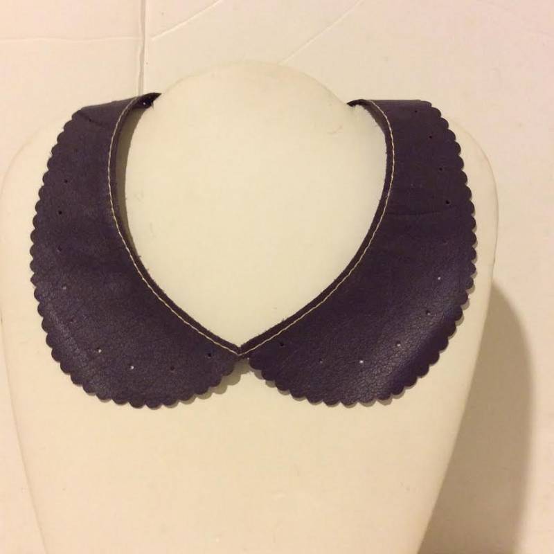Lila Leder Halsband Krawatte Zurück Halskette von EmeliaHart