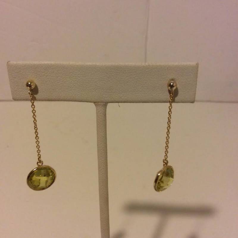 Lime Grün-Gold-Überzogenen Sterling Silber Runde Ohrringe von EmeliaHart