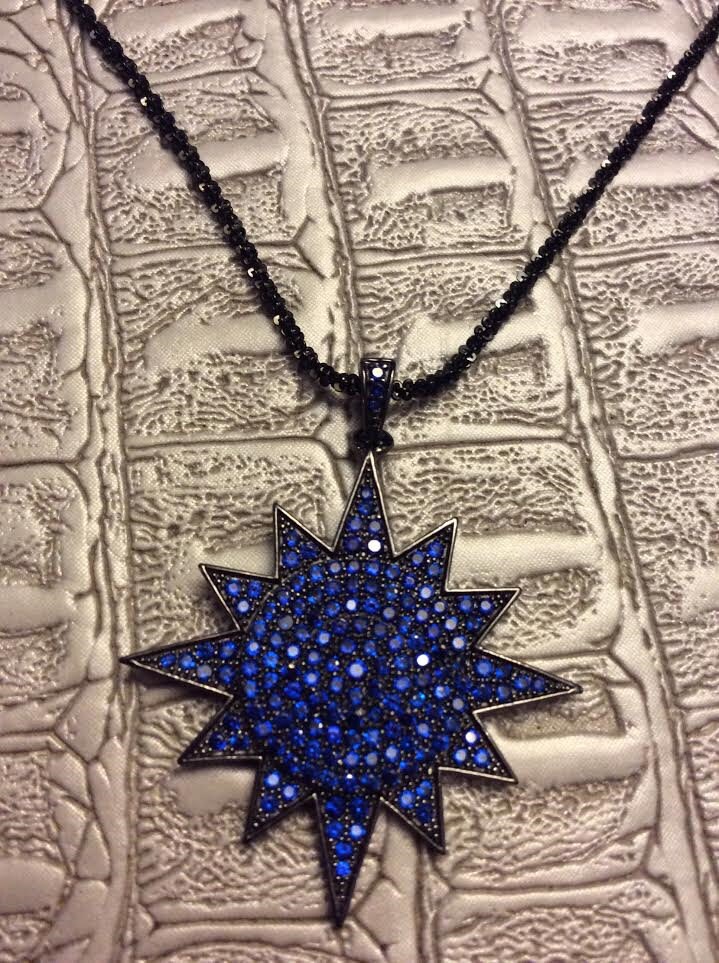 Marine Und Schwarz 925Er Sterlingsilber Starburst Kurze Halskette von EmeliaHart
