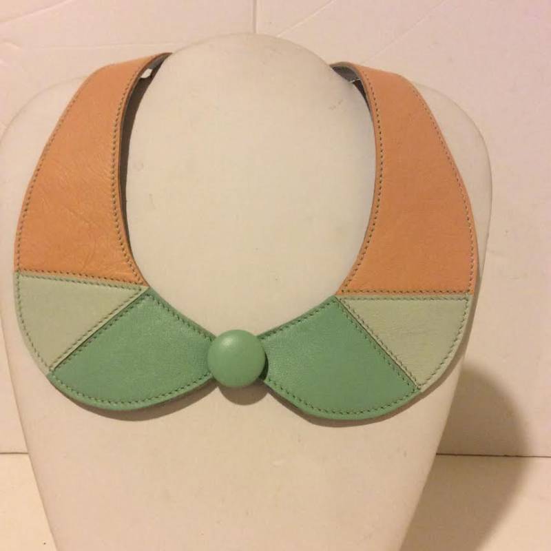 Minze, Grüne Und Pfirsich, Weichem Leder Halsband Halskette von EmeliaHart