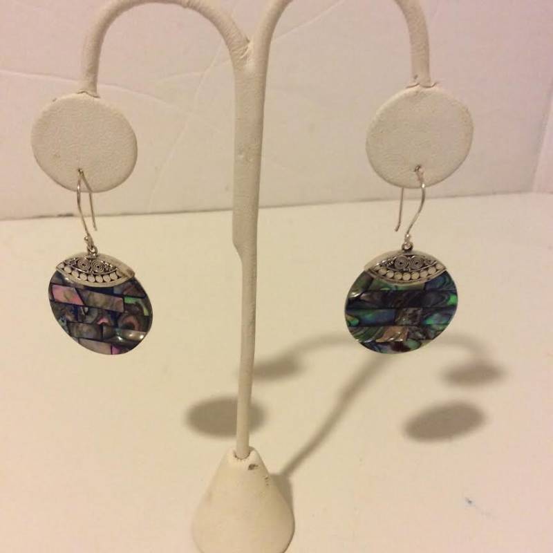 Multicolor Perlen Schale Drop Kreis Sterling Silber Ohrringe Multicolor Perlen Schale Drop Kreis Sterling Silber Ohrringe von EmeliaHart