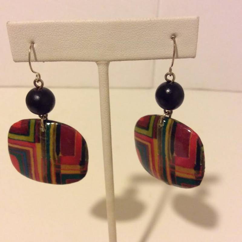 Regenbogen Bemalt Aus Holz Art Deco Ohrringe Regenbogen Bemalt Aus Holz Art Deco Ohrringe von EmeliaHart