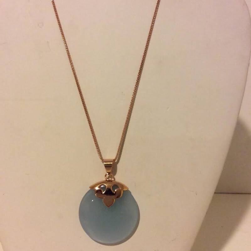 Runde Blaue Und Rosa Gold Beschichtete Sterling Silber Stimmung Anhänger Halskette Runde Blaue Und Rosa Gold Beschichtete Sterling Silber Stimmung Anhänger Halskette von EmeliaHart