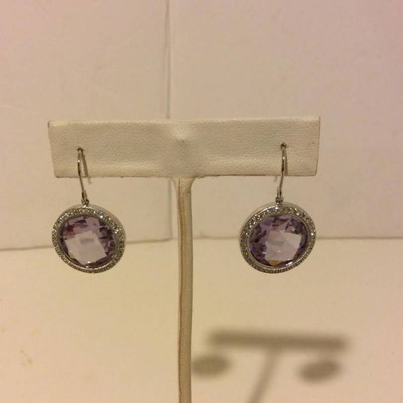 Sterling Silber Ebnen Und Klaren Facettierten Lila Stein Runde Ohrringe Sterling Silber Ebnen Und Klaren Facettierten Lila Stein Runde Ohrringe von EmeliaHart