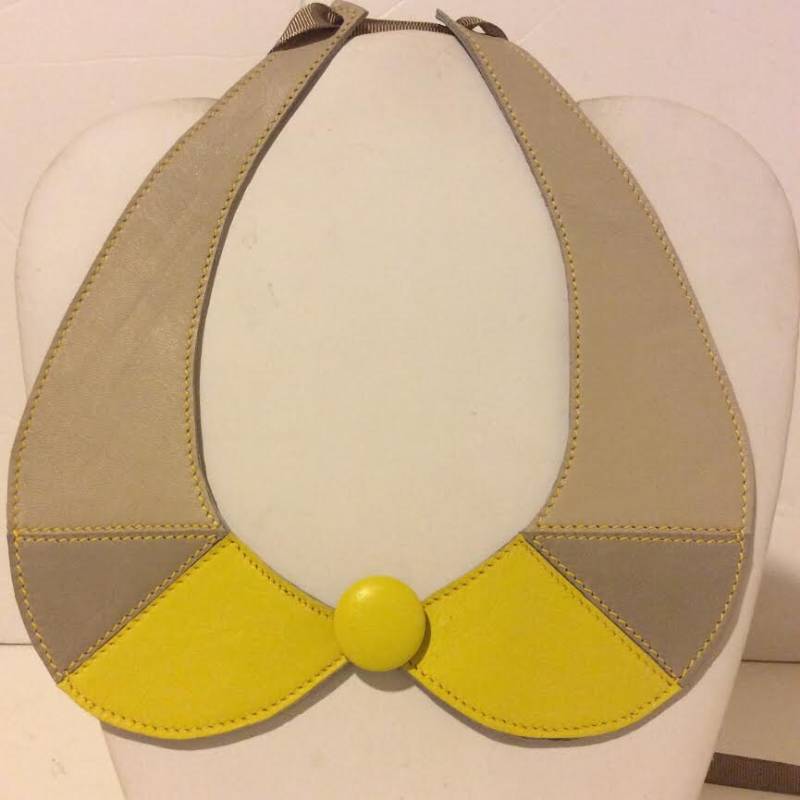 Tan Und Gelben Weichem Leder Halsband Halskette Tan Und Gelben Weichem Leder Halsband Halskette von EmeliaHart