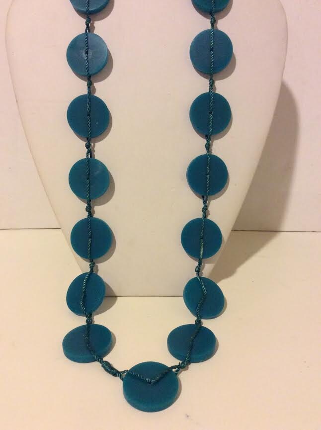 Türkis Blau Harz Lange Kreise Link Halskette von EmeliaHart