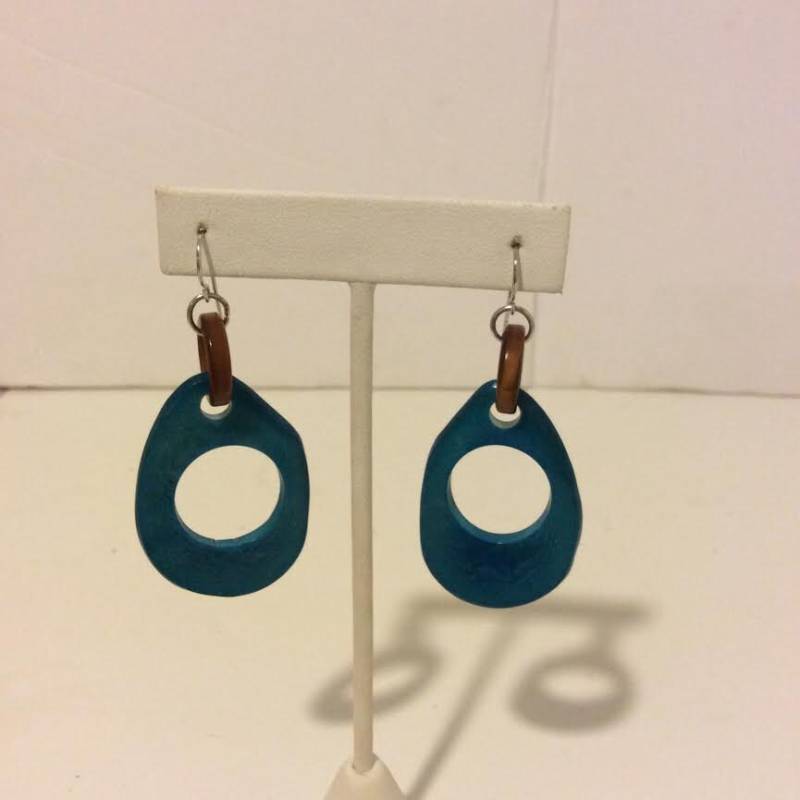 Wunderschöne Blaue Und Braune Tagua Saatgut Ohrringe von EmeliaHart