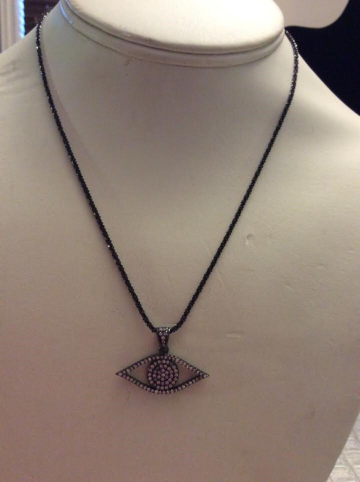 Wunderschöne Schwarz Und Silber 925 Sterling Auge Kurze Halskette Wunderschöne Schwarz Und Silber 925 Sterling Auge Kurze Halskette von EmeliaHart