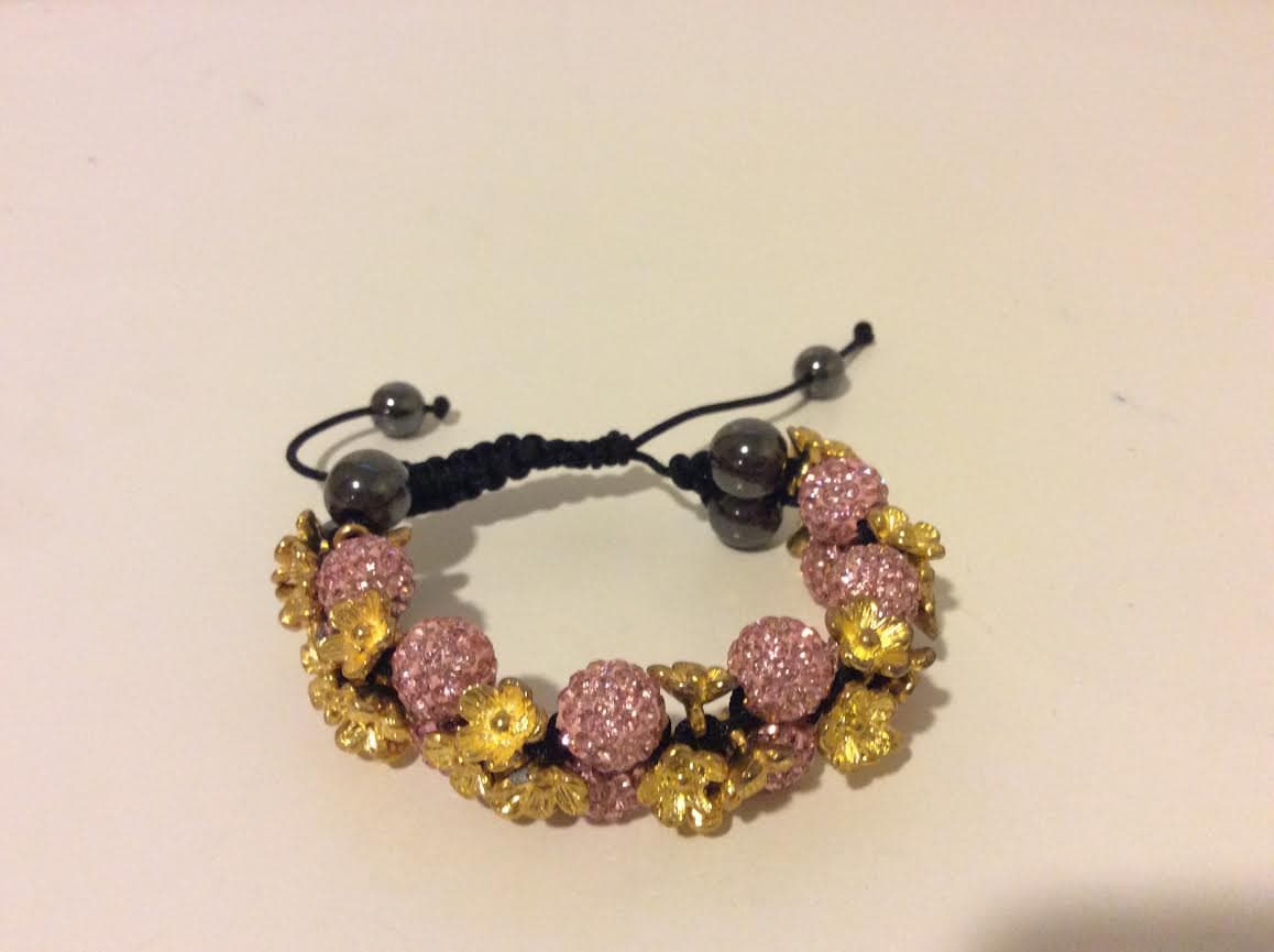 Wunderschöne Verstellbare Sterling-Silber-Gold Und Rosa Perlen Armband Blume Wunderschöne Verstellbare Sterling-Silber-Gold Und Rosa Perlen Armband Blume von EmeliaHart