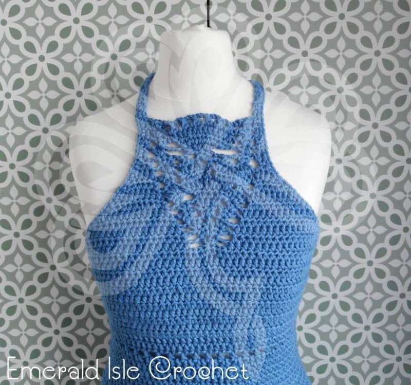 Handgemachte Häkeln Neckholder, Jeans Blau Bodycon Sonnenkleid - X-Small | 28" Bis 30" Büste Muster Von Mermaidcatdesigns Handgemachte Häkeln Neckholder, Jeans Blau Bodycon Sonnenkleid - X-Small | 28" Bis 30" Büste Muster Von Mermaidcatdesigns von EmeraldIsleCrochet