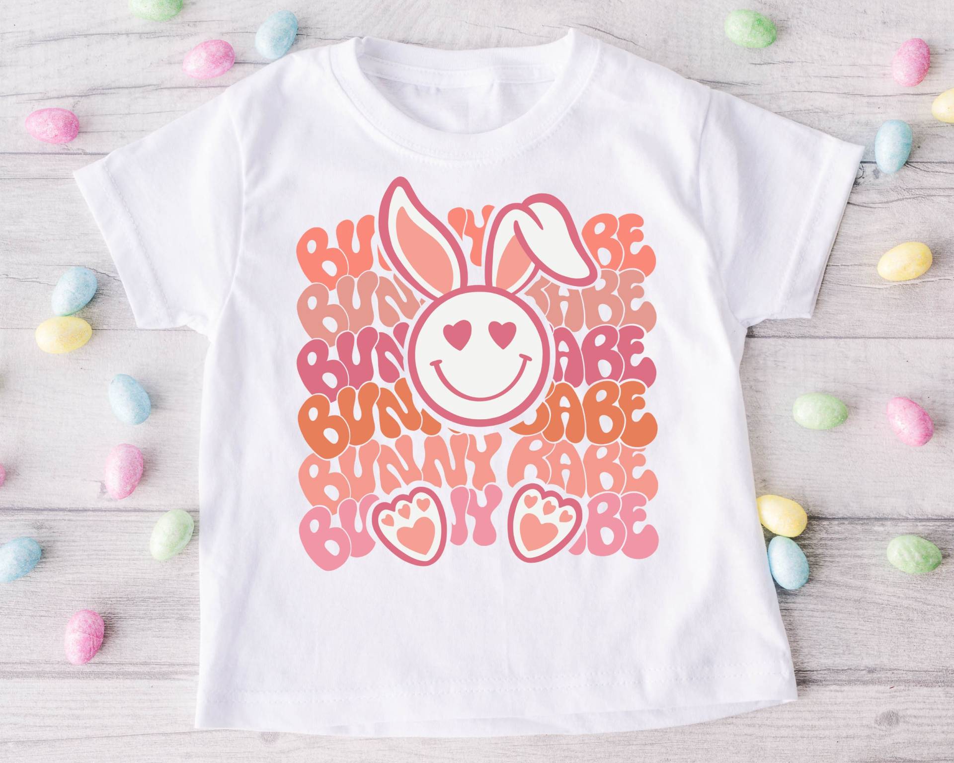 Bunny Babe, Baby Kids Shirt, Retro Oster Ostershirt Kleinkind, Osterhase Ostern Party Tshirt, Junge Mädchen von EmeraldandJadeCo