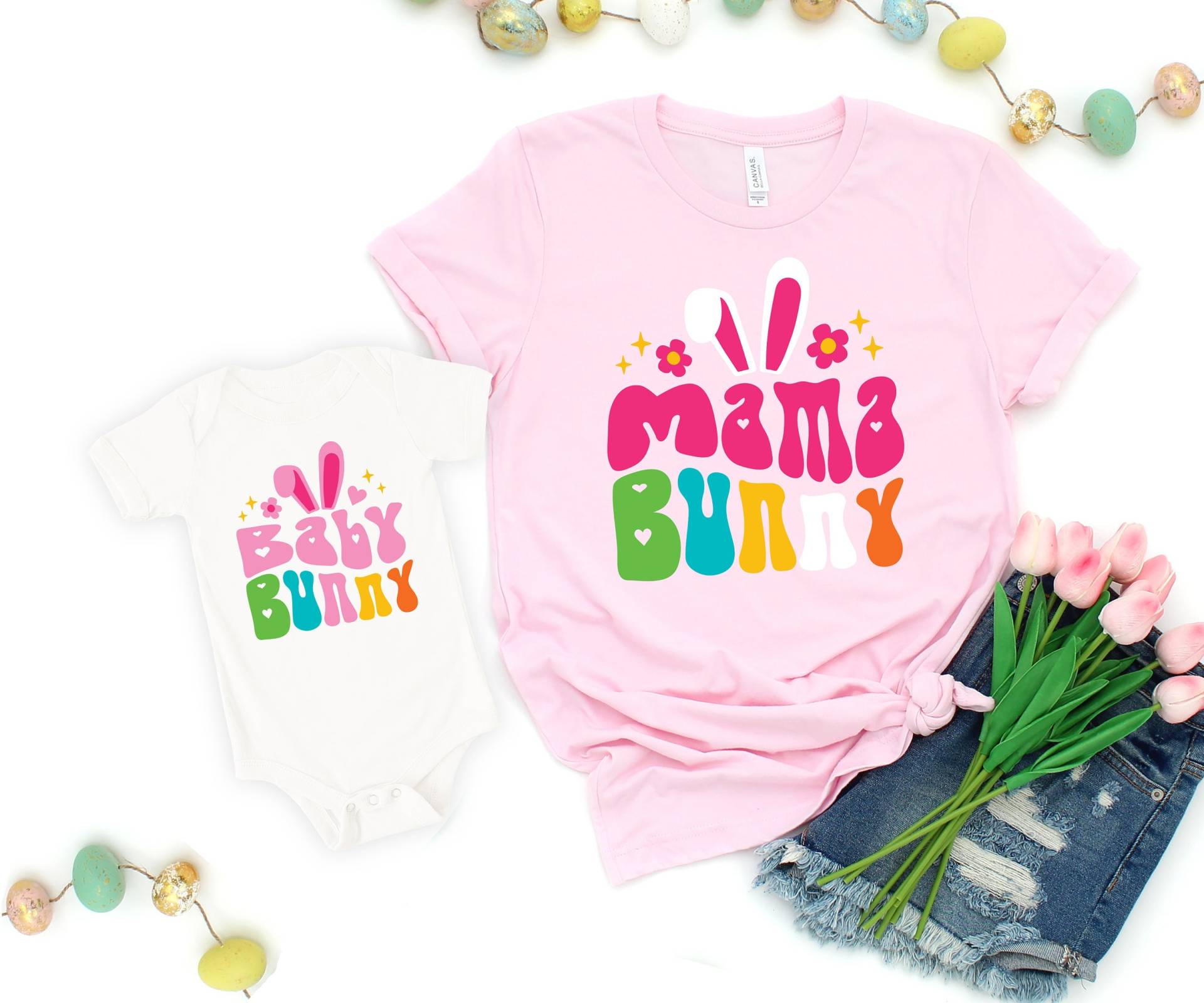 Mama Und Ich Ostern Passende Outfits, Mamma Bunny Baby Bunny, Ich Shirts, Passende Outfit, Hase von EmeraldandJadeCo