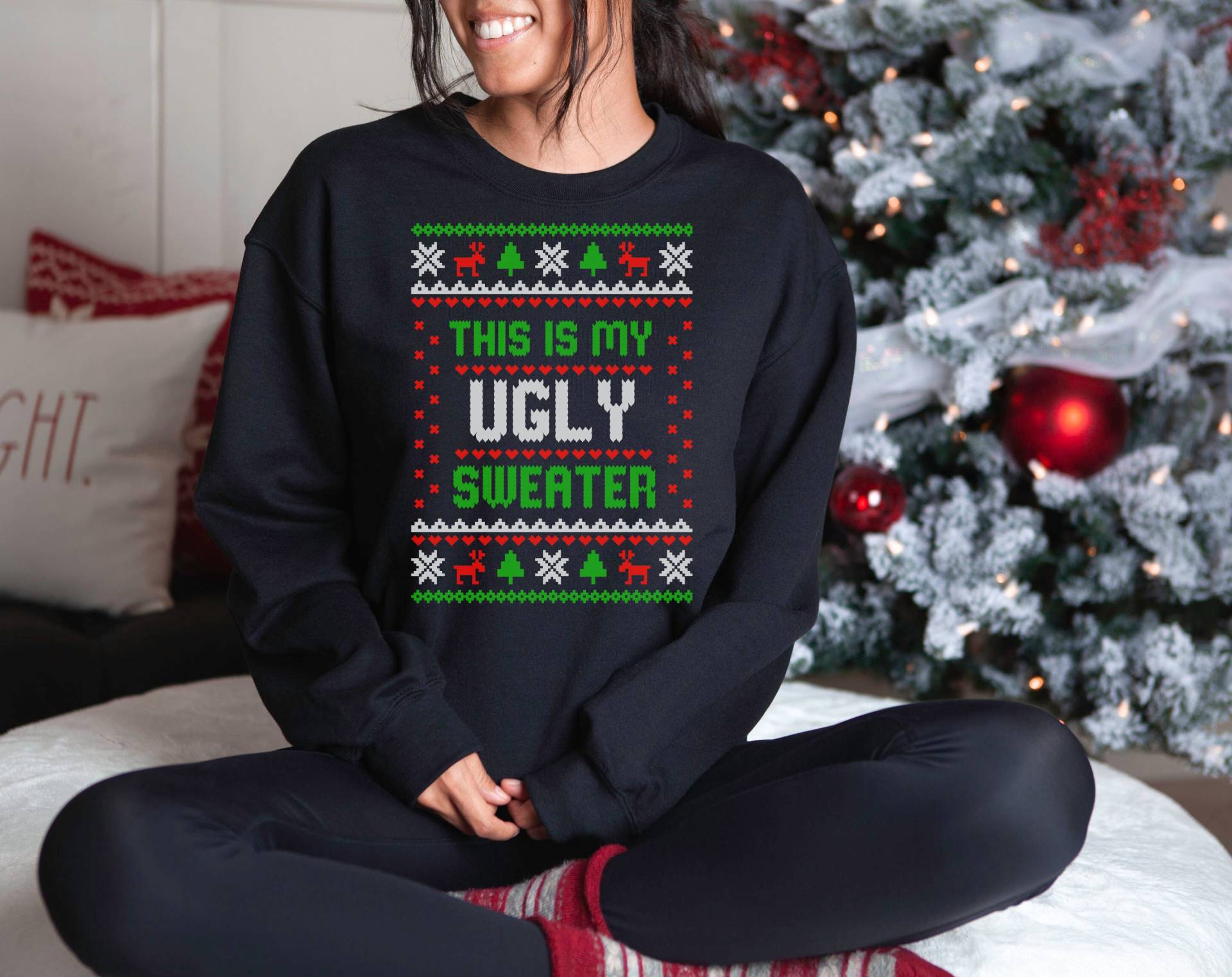 This Is My Ugly Christmas Sweatshirt, Weihnachtspullover, Weihnachtsshirt, Trendiges Weihnachtsshirt von EmeraldandJadeCo