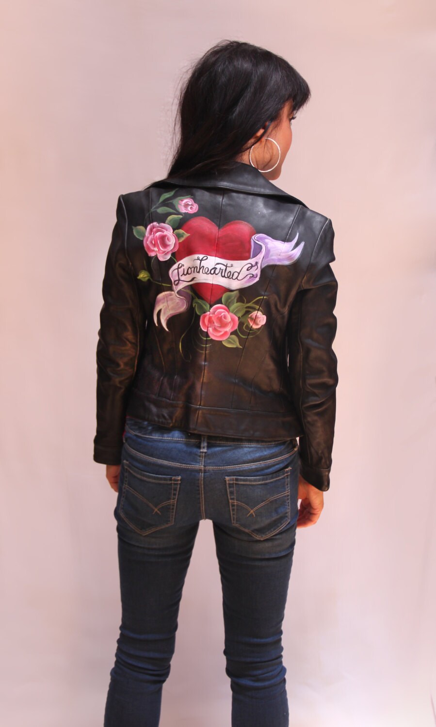 Sold Hand Painted Moto Lederjacke-Löwenherbst Sold Hand Painted Moto Lederjacke-Löwenherbst von EmeraldeEnterprises