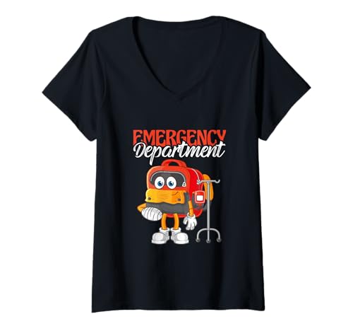 Damen Notaufnahme Krankenpflege Notfall Krankenschwester Notaufnahme T-Shirt mit V-Ausschnitt von Emergency Department Healthcare Nursing Gift